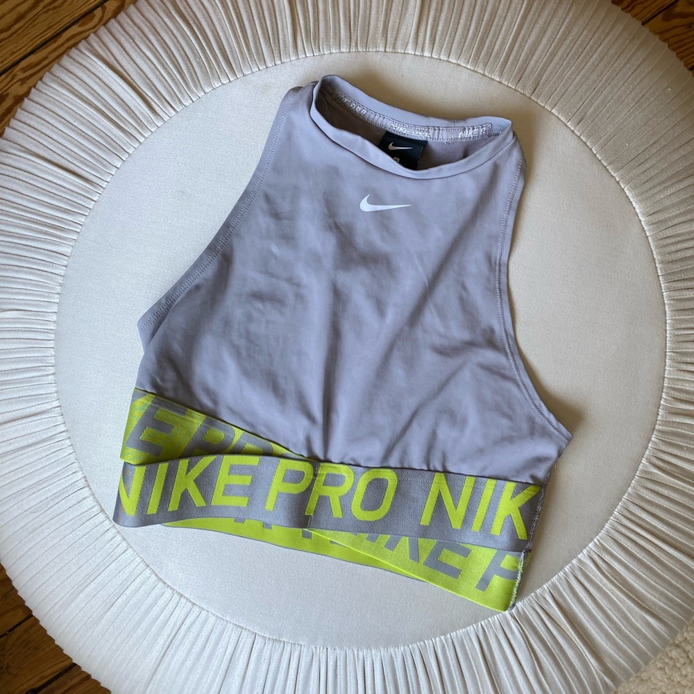 Nike Pro Training Gray & Lime Work Out Tank Top